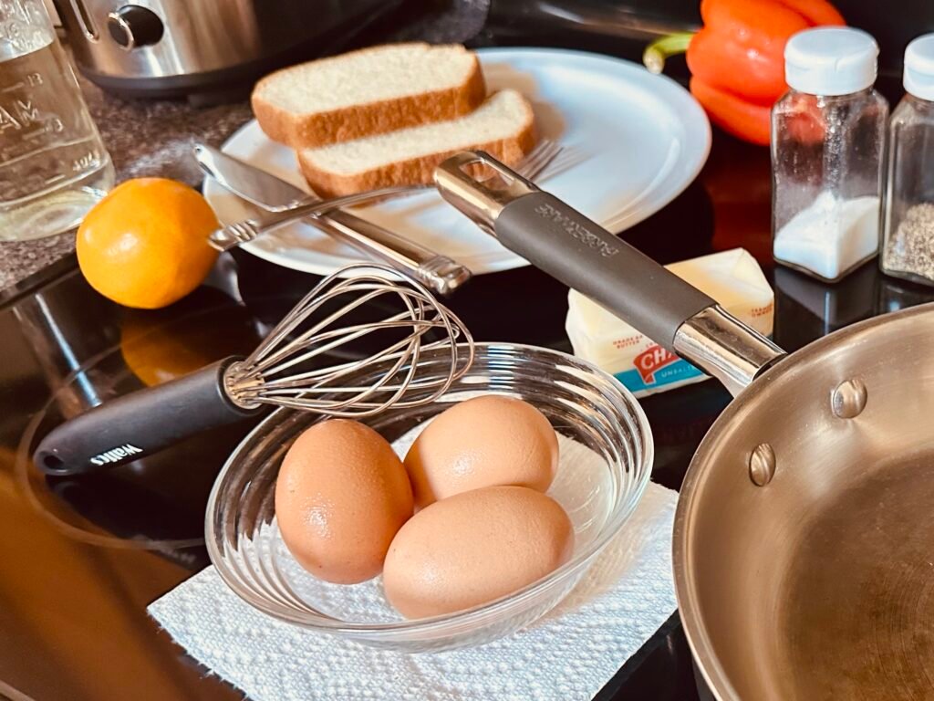 Preparing breakfast amid ADHD distractions and perimenopause brain fog